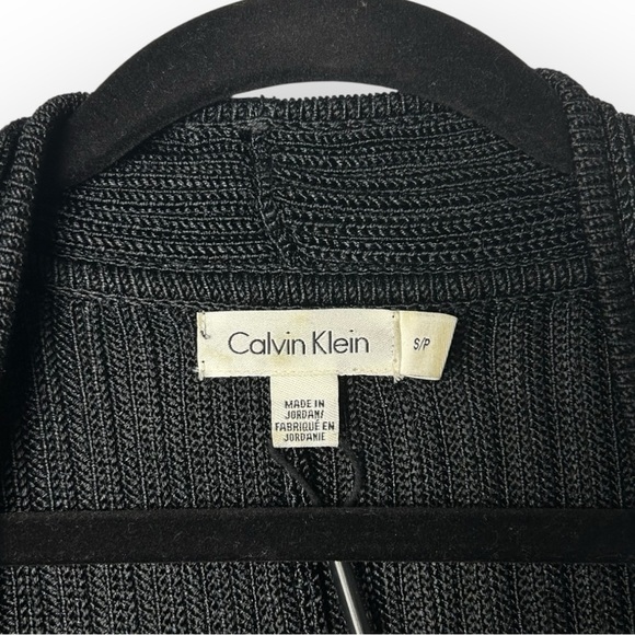 Calvin Klein Black Shrug Cardigan with Ribbed Knit Texture L - Picture 4 of 5